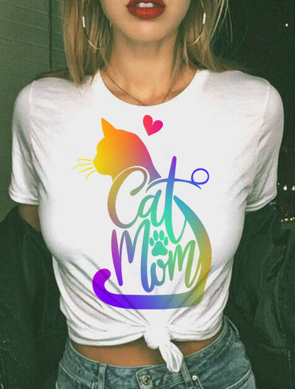 Cat Mom Cat Lover Cute Mother's Day Mama I Love My Cat T-Shirt