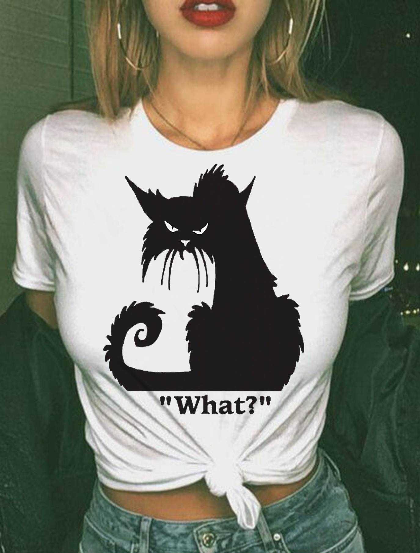 Cat What Funny Shirt T-Shirt