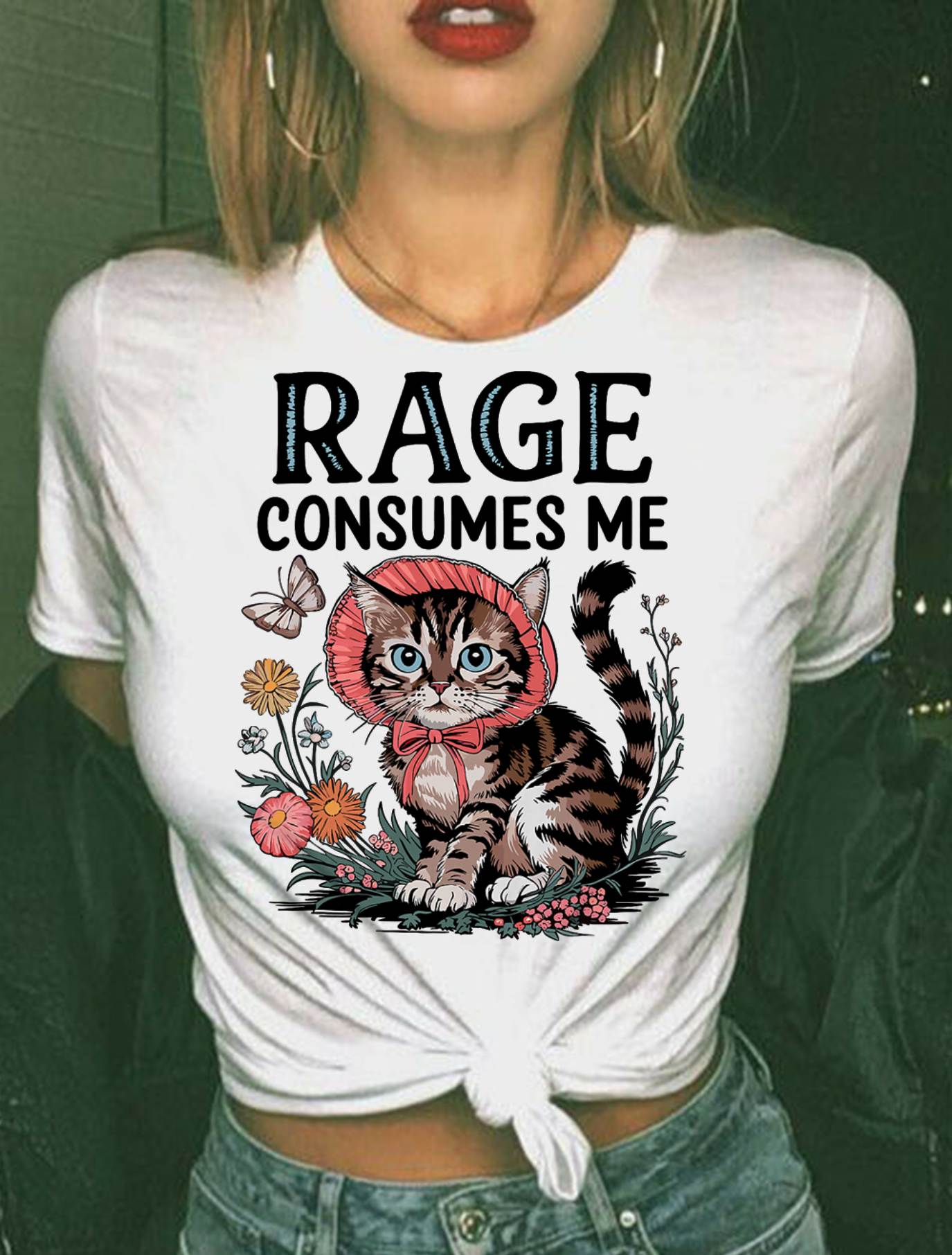 Rage Consumes Me Funny Cat Meme T-Shirt