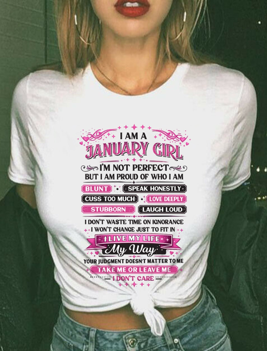 "I AM A JANUARY GIRL" - Birthday Gift For January Girls - FMA SNOW01 (SKU26T-01260-01)