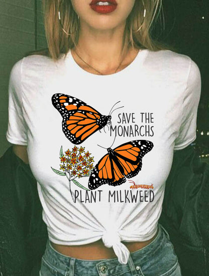 Save The Monarchs Plant Some Milkweed Butterfly Gift T-Shirt T-Shirt