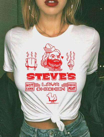 A Minecraft Movie Steve's Lava Chicken Restaurant Logo T-Shirt