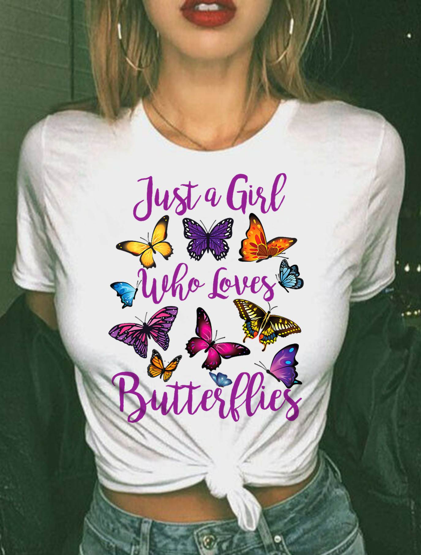 Butterfly Collection Just A Girl Who Loves Butterflies Gift T-Shirt