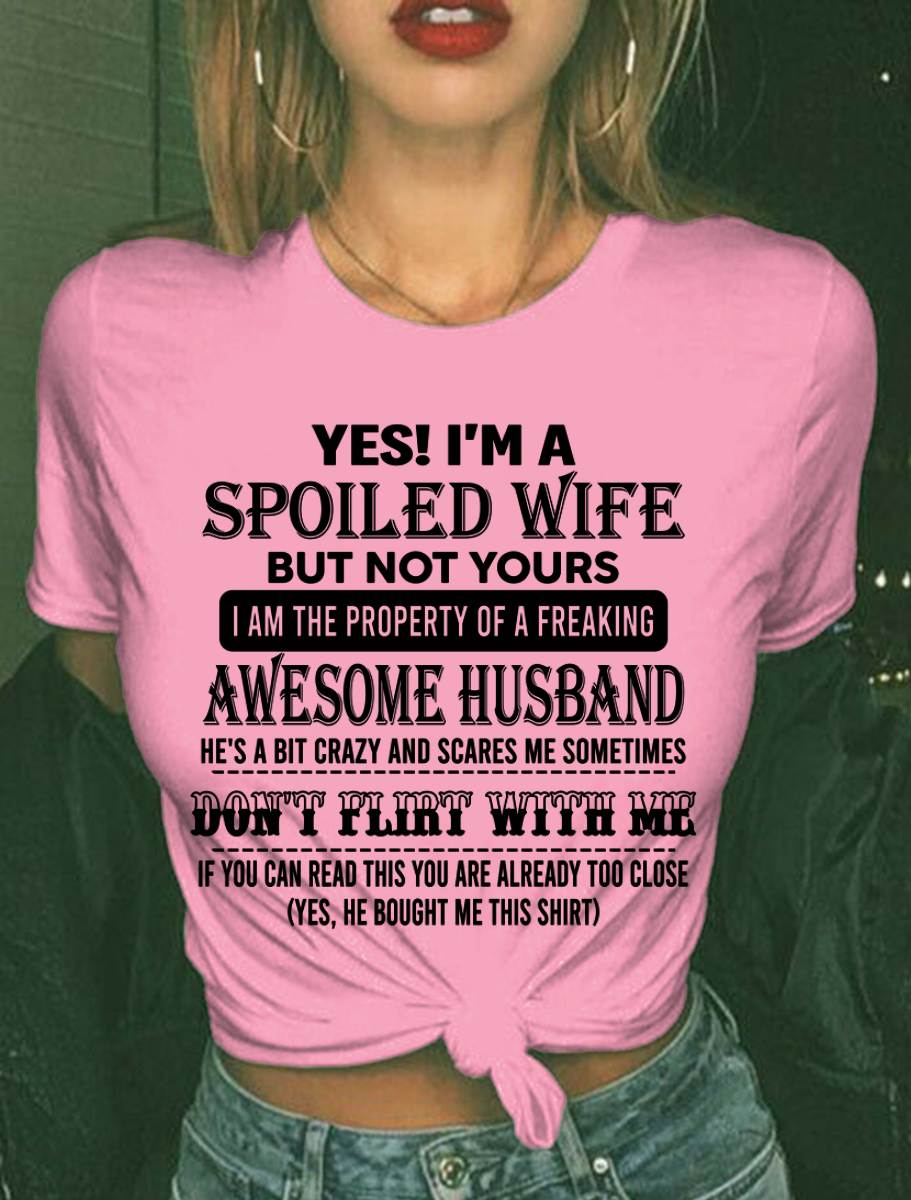 00, YES! I’M A SPOILED WIFE BUT NOT YOURS – GIFT T SHIRT FROM HUSBAND TO WIFE – SNOW MALE00 (SKU26T-01204-00)