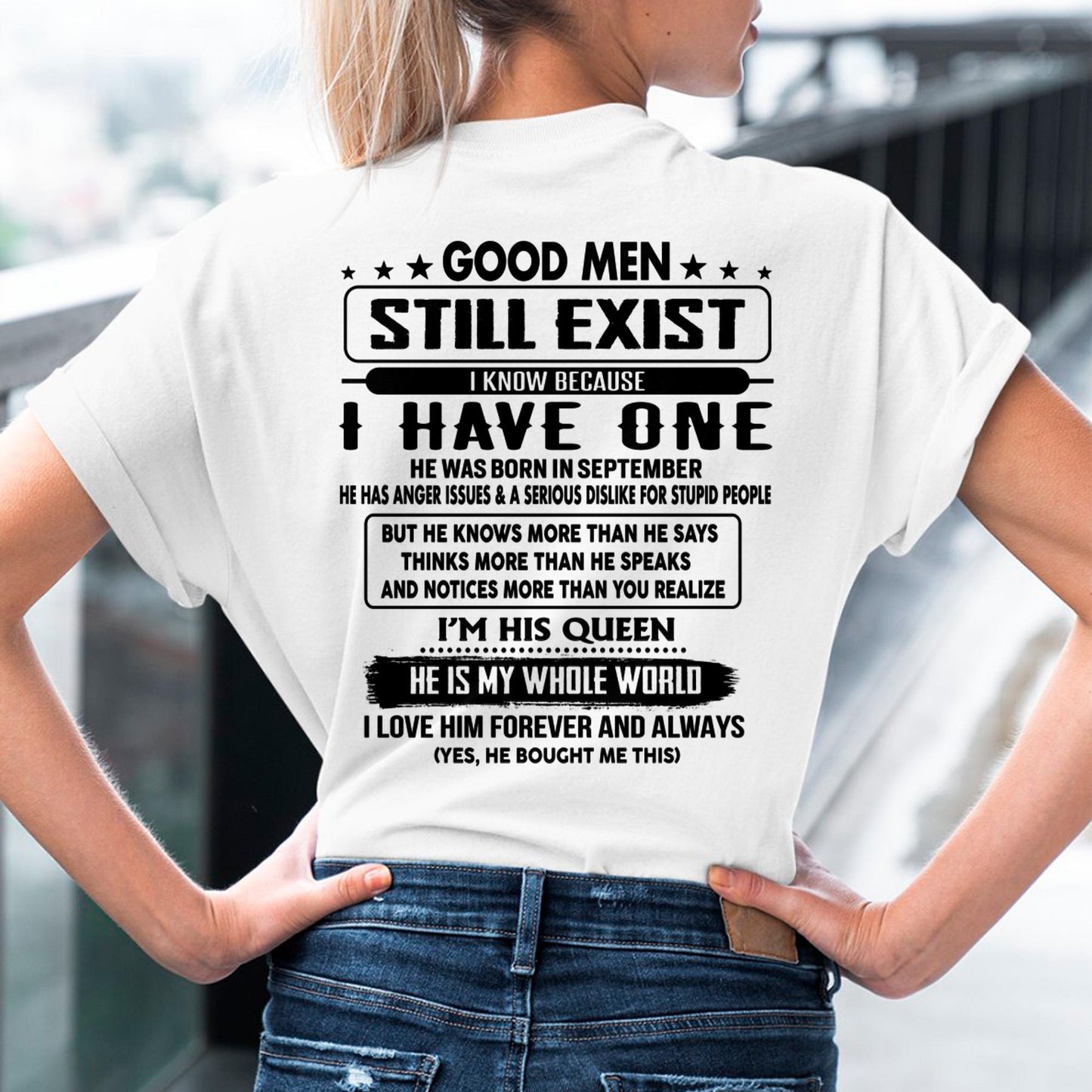 September - Good men Still Exist - gift for your girlfriend, wife from Husband - SNOW09 (SKU-GMSAU-09)