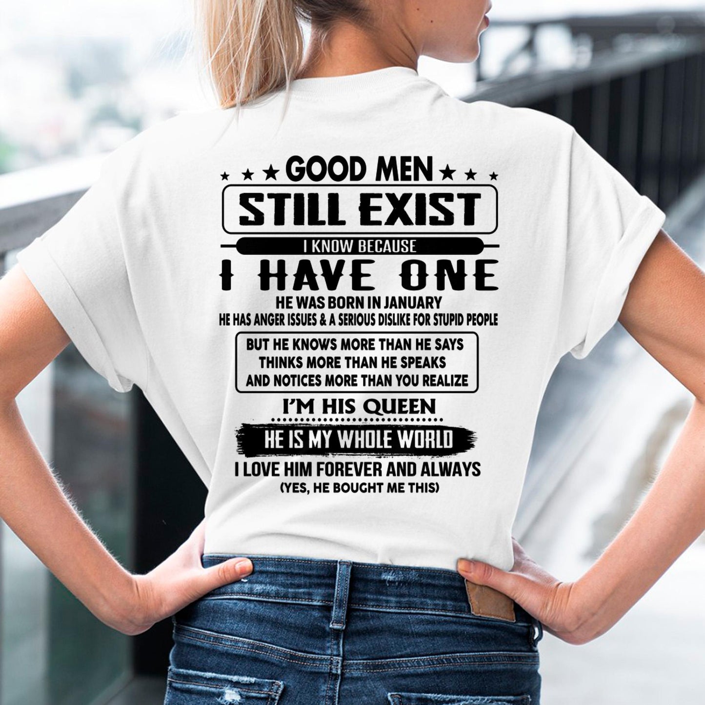 January - Good men Still Exist - gift for your girlfriend, wife from Husband - SNOW01 (SKU-GMSAU-01)