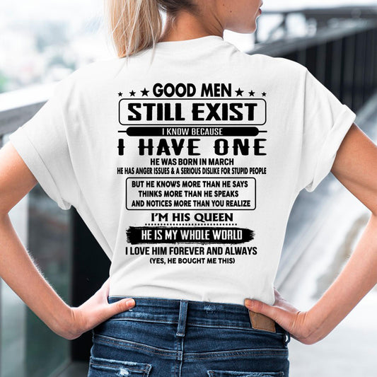 March - Good men Still Exist - gift for your girlfriend, wife from Husband - SNOW03 (SKU-GMSAU-03)