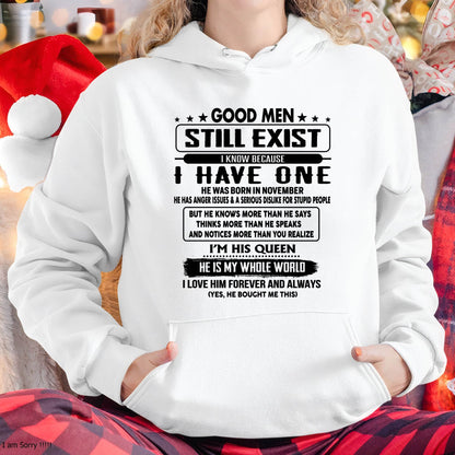 November - Good men Still Exist - gift for your girlfriend, wife from Husband - SNOW11 (SKU-GM-11)