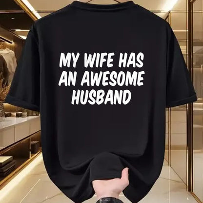 Best Wife Shirt, Wife and Husband Unisex T-Shirt/Hoodie/Sweatshirt HLT00 - My Wife Has An Awesome Husband T-Shirt (5)