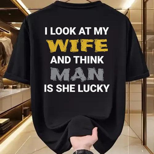 Best Wife Shirt, Wife and Husband Unisex T-Shirt/Hoodie/Sweatshirt HLT00 - Gift for wife T shirt, lucky wife   I Look At My Wife, Wife Is Lucky, Lucky Wife, Funny Wife T-Shirt