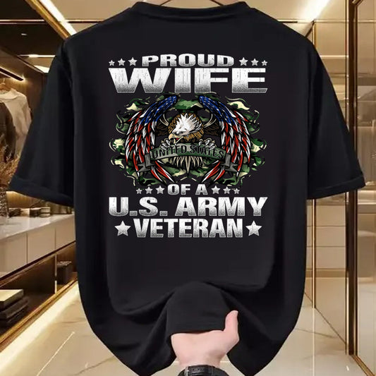 Best Wife Shirt, Wife and Husband Unisex T-Shirt/Hoodie/Sweatshirt HLT00 - Gift for wife T shirt, lucky wife   Proud Wife Of A US Army Veteran Military Vet's Spouse T-Shirt