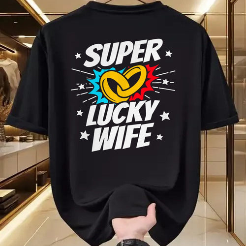 Best Wife Shirt, Wife and Husband Unisex T-Shirt/Hoodie/Sweatshirt HLT00 - Gift for wife T shirt, lucky wife   Married Couple - Lucky Wife - Funny Wedding Anniversary T-Shirt