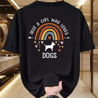 Dog Love Shirt, Dog Lover Gift T-Shirt/Hoodie/Sweatshirt HLT00 - Just A Girl Who Loves Dogs Rainbow Gifts For Dog Lover Women T-Shirt