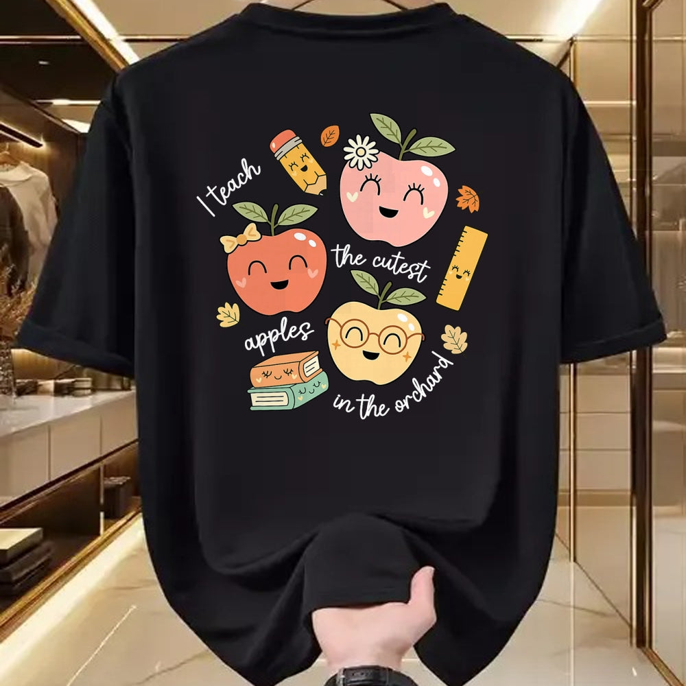 Best Teacher Shirt, Funny Teacher UnisexT-Shirt/Hoodie/Sweatshirt HLT00 - I Teach The Cutest Apples in The Orchard Cute Fall Teacher T-Shirt