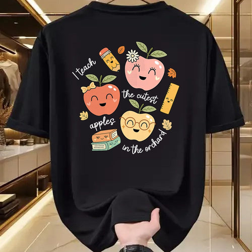 Best Teacher Shirt, Funny Teacher UnisexT-Shirt/Hoodie/Sweatshirt HLT00 - I Teach The Cutest Apples in The Orchard Cute Fall Teacher T-Shirt