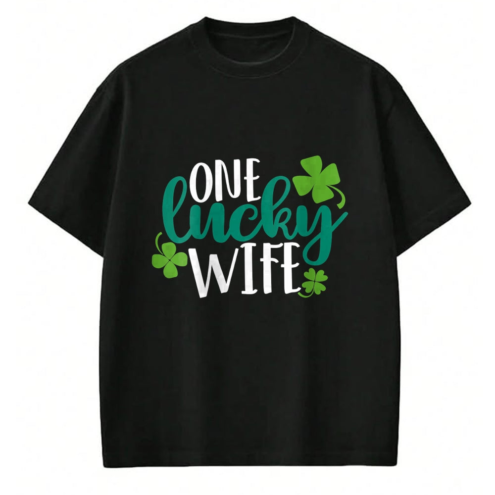 Best Wife Shirt, Wife and Husband Unisex T-Shirt/Hoodie/Sweatshirt HLT00 - Gift for wife T shirt, lucky wife   Womens One Lucky Wife Irish St Patricks Day Womens Girls Funny G