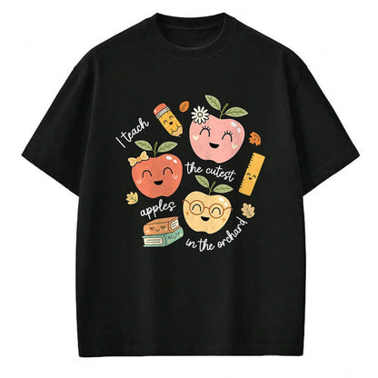 Best Teacher Shirt, Funny Teacher UnisexT-Shirt/Hoodie/Sweatshirt HLT00 - I Teach The Cutest Apples in The Orchard Cute Fall Teacher T-Shirt