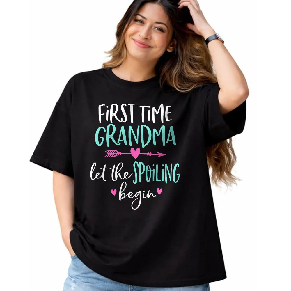 Best Grandma Shirt, Proud Grandma Unisex T-Shirt/Hoodie/Sweatshirt HLT00 - First Time Grandma Let the Spoiling Begin New 1st Time T-Shirt (1)
