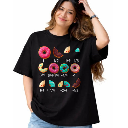 Best Teacher Shirt, Funny Teacher UnisexT-Shirt/Hoodie/Sweatshirt HLT00 - Math Donut Fraction Back to School Teacher Gifts Tee T-Shirt