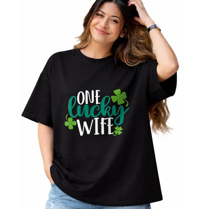 Best Wife Shirt, Wife and Husband Unisex T-Shirt/Hoodie/Sweatshirt HLT00 - Gift for wife T shirt, lucky wife   Womens One Lucky Wife Irish St Patricks Day Womens Girls Funny G