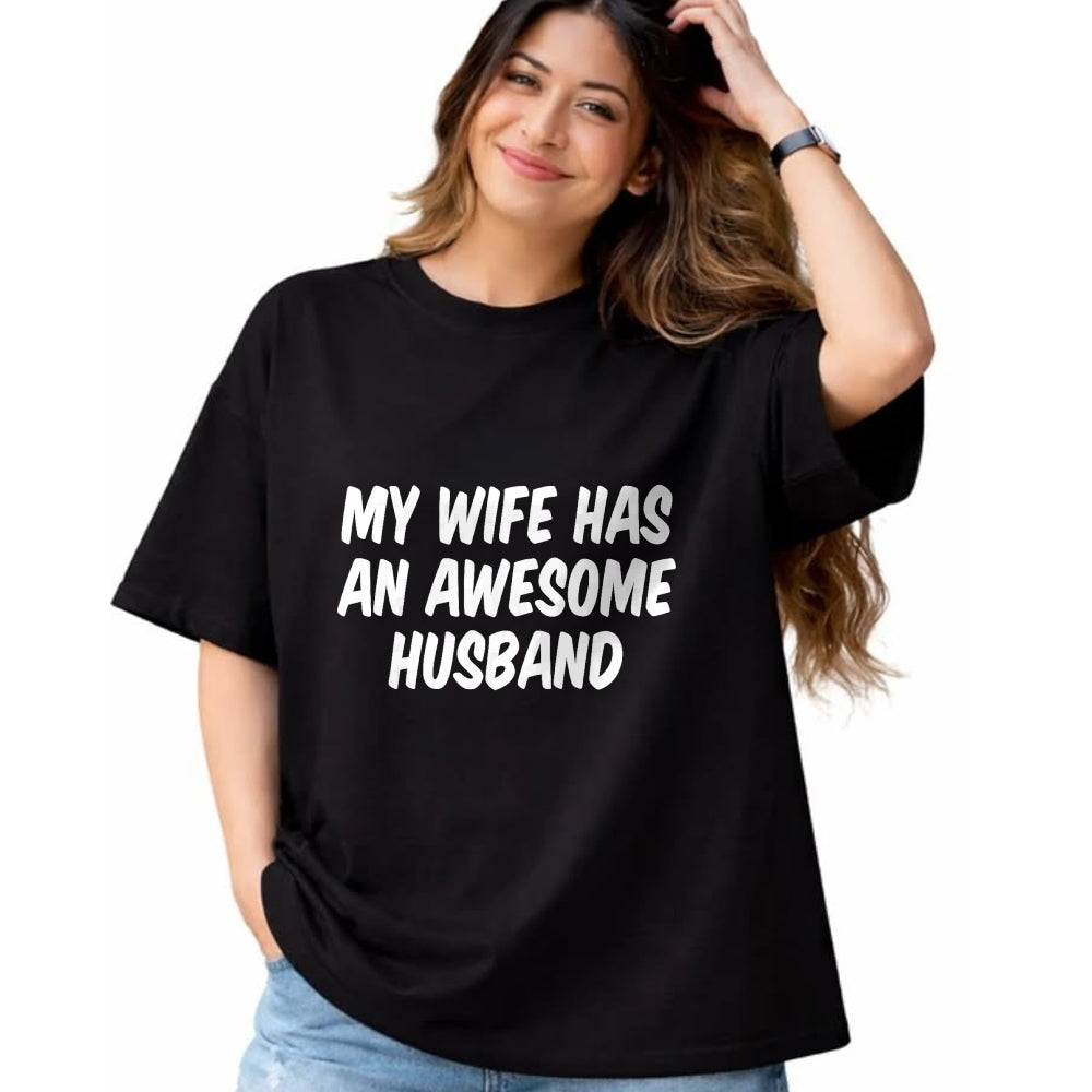 Best Wife Shirt, Wife and Husband Unisex T-Shirt/Hoodie/Sweatshirt HLT00 - My Wife Has An Awesome Husband T-Shirt (5)