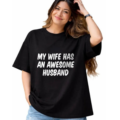 Best Wife Shirt, Wife and Husband Unisex T-Shirt/Hoodie/Sweatshirt HLT00 - My Wife Has An Awesome Husband T-Shirt (5)