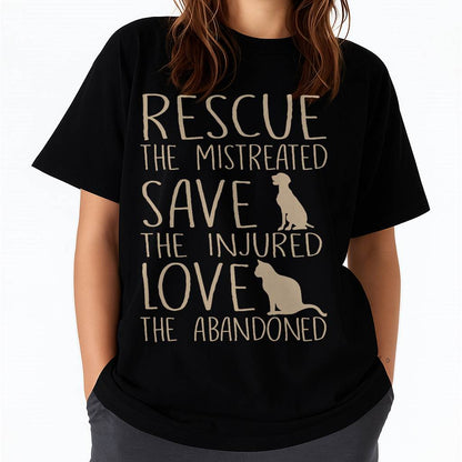 Rescue Save Love - Cute Animal Rescue Dog Cat Lovers T-Shirt