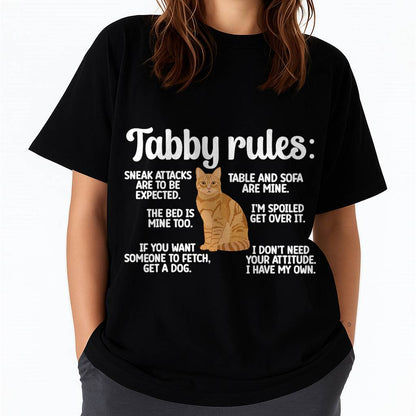 Tabby Rules Orange Tabby Cat Lover Orange Tabby Cat Owner T-Shirt