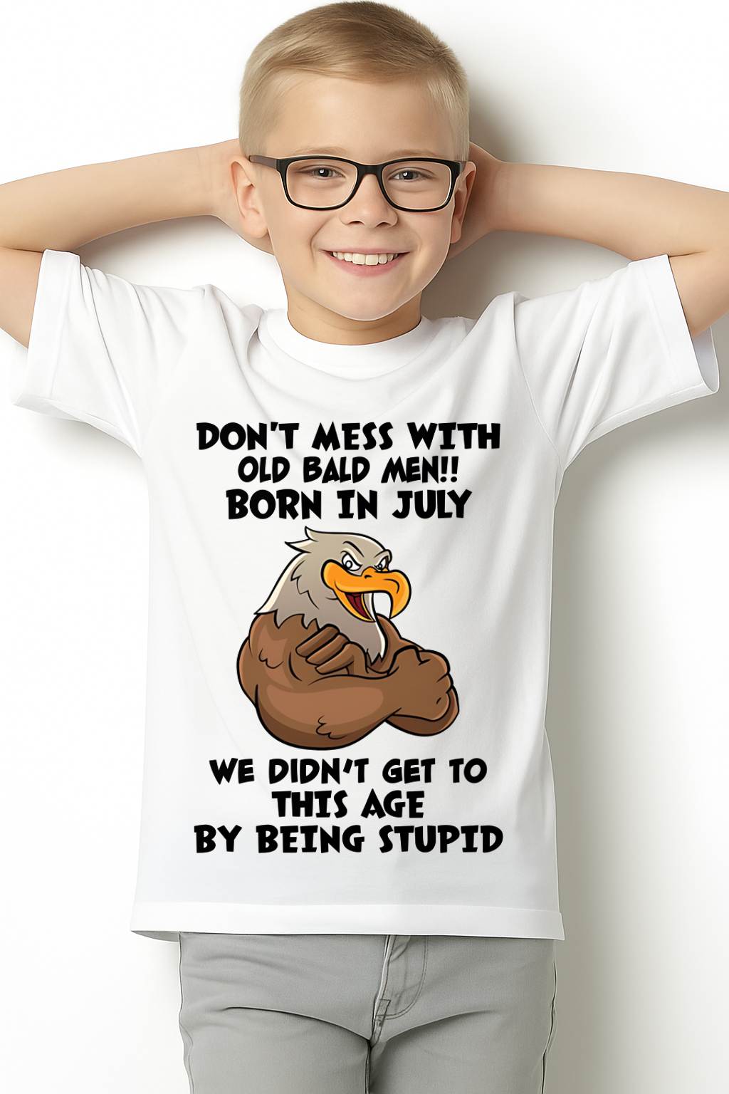 JULY SHIRT, DON'T MESS WITH OLD BALD MAN - SNOWMALE07 (SKU2604-165-07)
