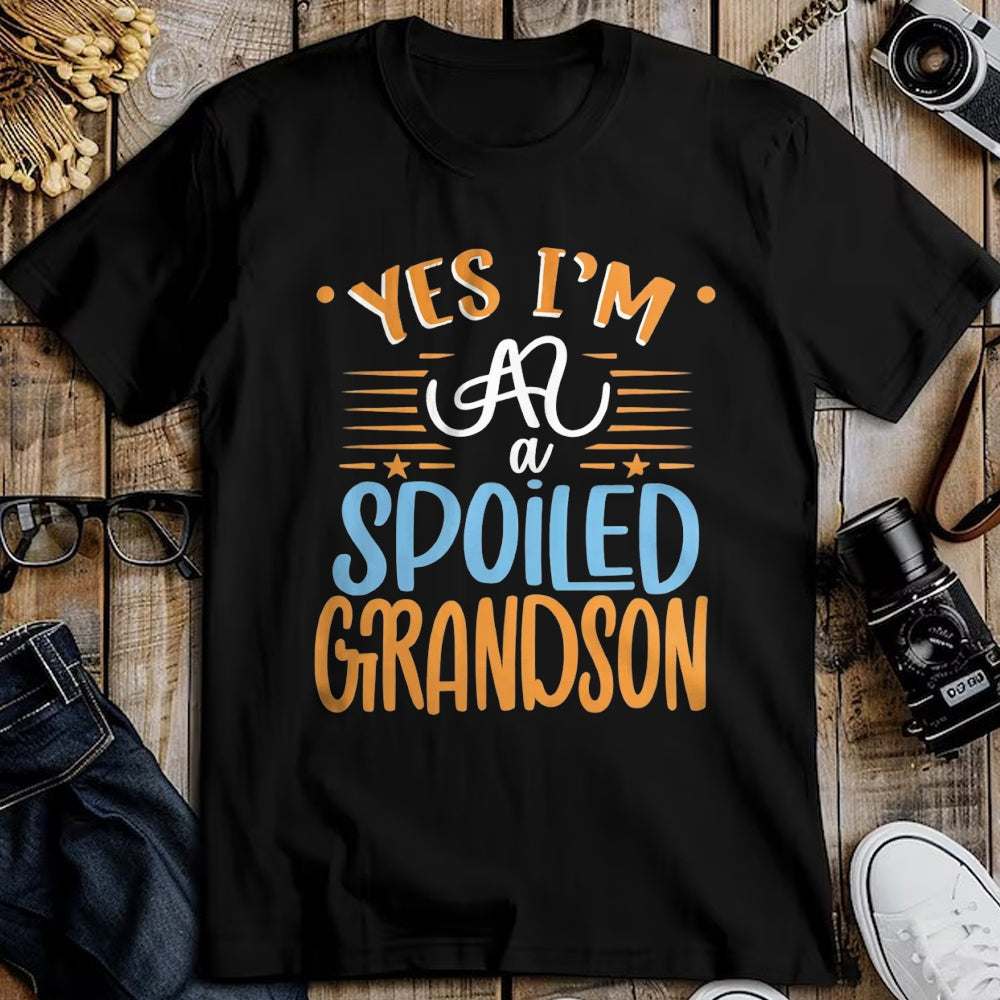 Best Grandma Shirt, Proud Grandma Unisex T-Shirt/Hoodie/Sweatshirt HLT00 - yes I'm a spoiled grandson T-Shirt (5)