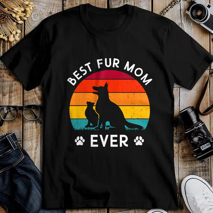 Dog Love Shirt, Dog Lover Gift T-Shirt/Hoodie/Sweatshirt HLT00 - Funny Best Fur MOM Ever Vintage Retro Dog and Cat Owner Love T-Shirt (2)