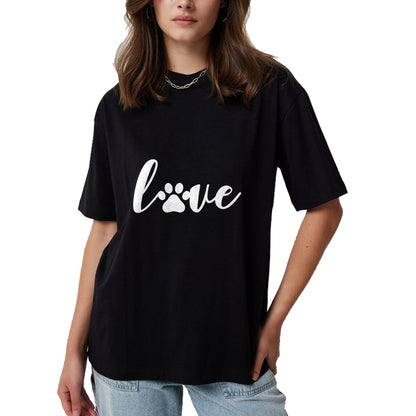 Dog Love Shirt, Dog Lover Gift T-Shirt/Hoodie/Sweatshirt HLT00 - Paw Print Love Heart Funny Cool Dog Cat Mom Pet Animal Lover T-Shirt
