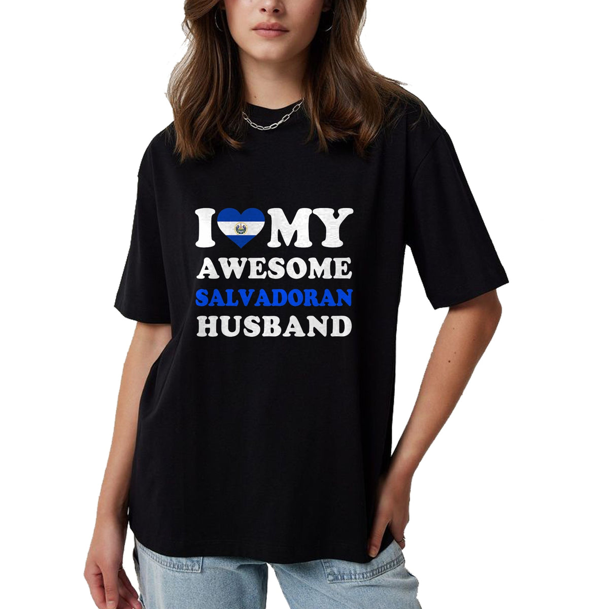 Best Wife Shirt, Wife and Husband Unisex T-Shirt/Hoodie/Sweatshirt HLT00 - I love My Awesome Salvadoran Husband Funny T-Shirt