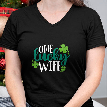 Best Wife Shirt, Wife and Husband Unisex T-Shirt/Hoodie/Sweatshirt HLT00 - Gift for wife T shirt, lucky wife   Womens One Lucky Wife Irish St Patricks Day Womens Girls Funny G