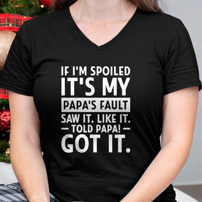 Best Wife Shirt, Wife and Husband Unisex T-Shirt/Hoodie/Sweatshirt HLT00 - If I'm Spoiled Its My Papa's Fault Funny Spoiling Boys Girls T-Shirt (1)
