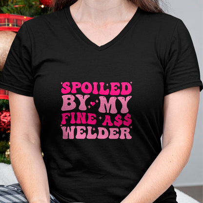 Best Wife Shirt, Wife and Husband Unisex T-Shirt/Hoodie/Sweatshirt HLT00 - Gift for wife T shirt, spoiled wife   Spoiled By My Fine Ass Welder Welder's Wife Girlfriend Humor T