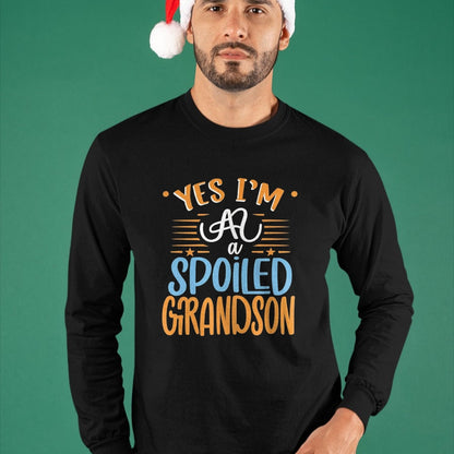 Best Grandma Shirt, Proud Grandma Unisex T-Shirt/Hoodie/Sweatshirt HLT00 - yes I'm a spoiled grandson T-Shirt (5)