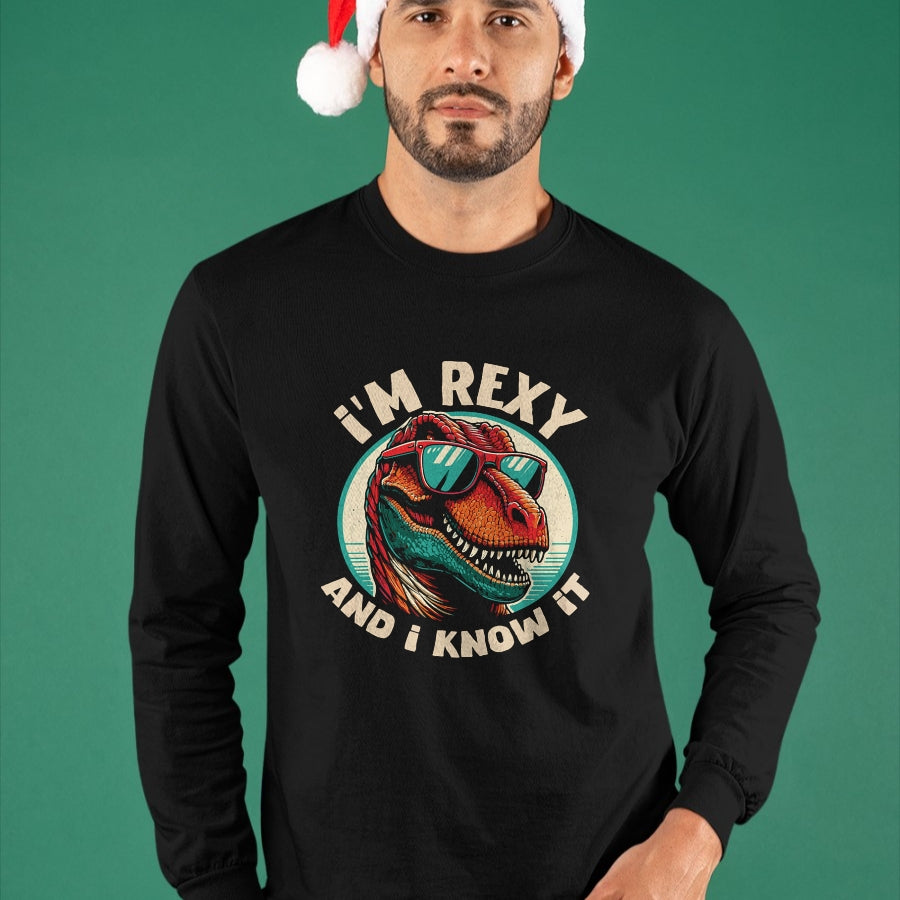 Best Dinosaur Lover Shirt, Funny Dinosaur UnisexT-Shirt/Hoodie/Sweatshirt HLT00 - I_m Rexy And I Know It T-Rex Funny Dinosaur Lover T-Shirt