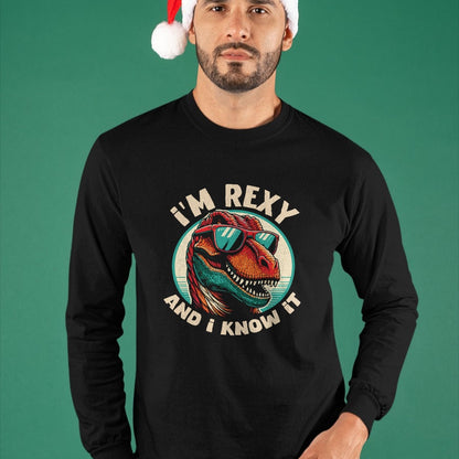 Best Dinosaur Lover Shirt, Funny Dinosaur UnisexT-Shirt/Hoodie/Sweatshirt HLT00 - I_m Rexy And I Know It T-Rex Funny Dinosaur Lover T-Shirt