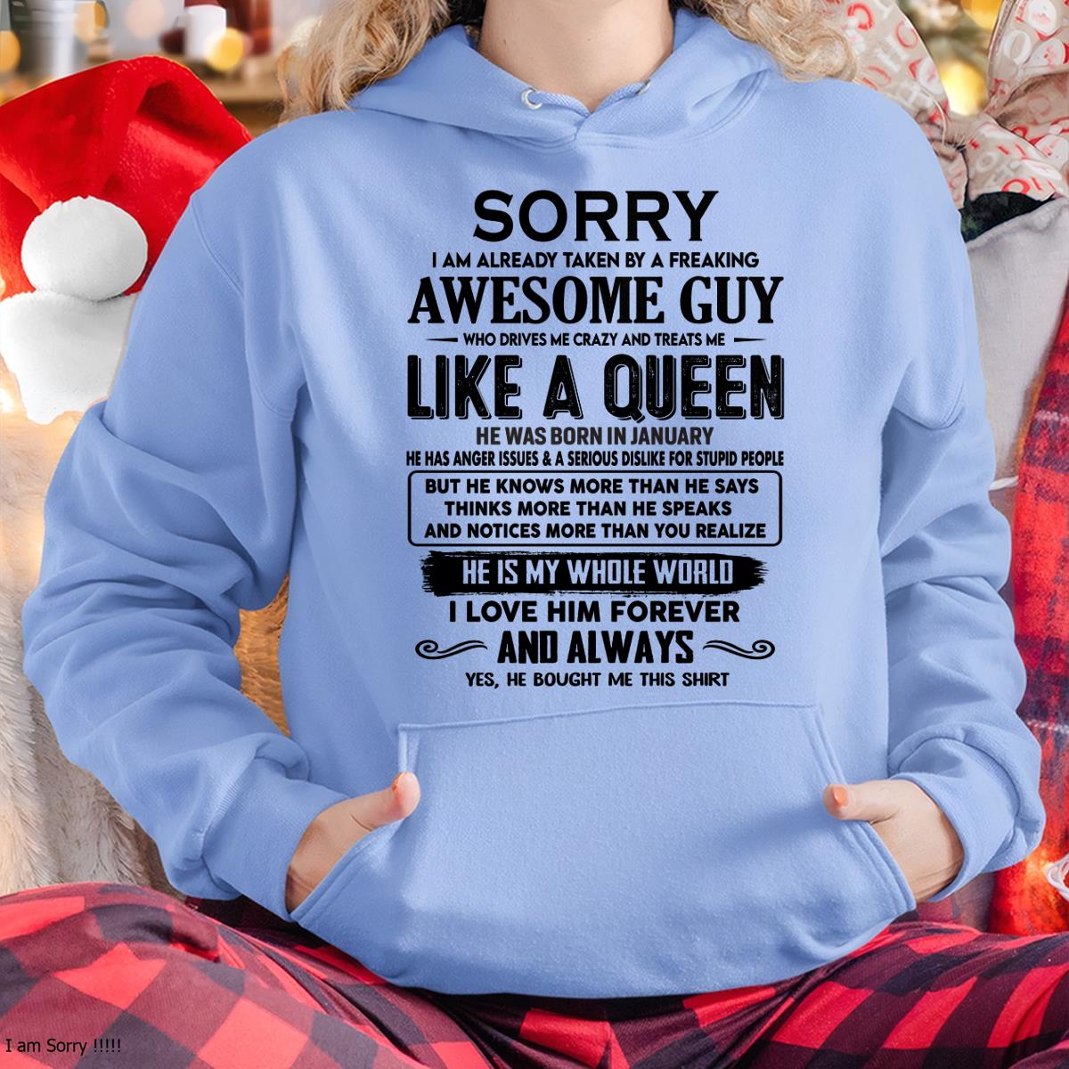 January - Sorry I am already taken by a freaking awesome guy - Gift for Wife From Husband - SNOW01 (SKU-SRG-01)