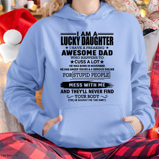 November - I'm Lucky Daughter - Gift for Daughter from Dad - SNOW11 (SKU-T1406DD-11)