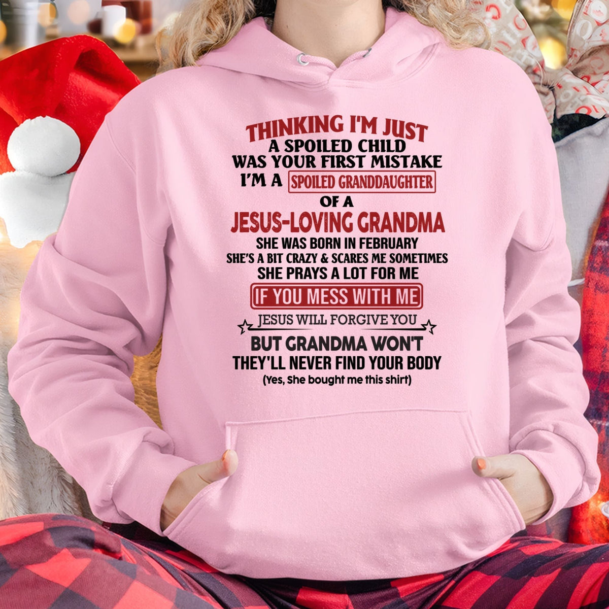 Christian Girl Shirt – Spoiled by Grandma February Edition – From Grandma to Granddaughter snow02 (SKU07-181-02)