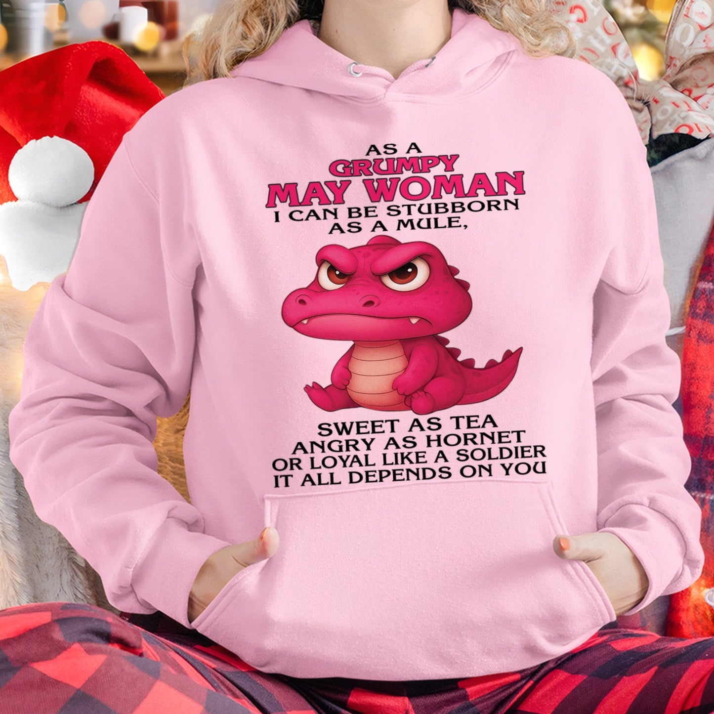 Born in May – Grumpy Woman Quote Funny Alligator Design, Stubborn Sweet Angry Loyal – FMA SNOW05 (SKU09-31-05)