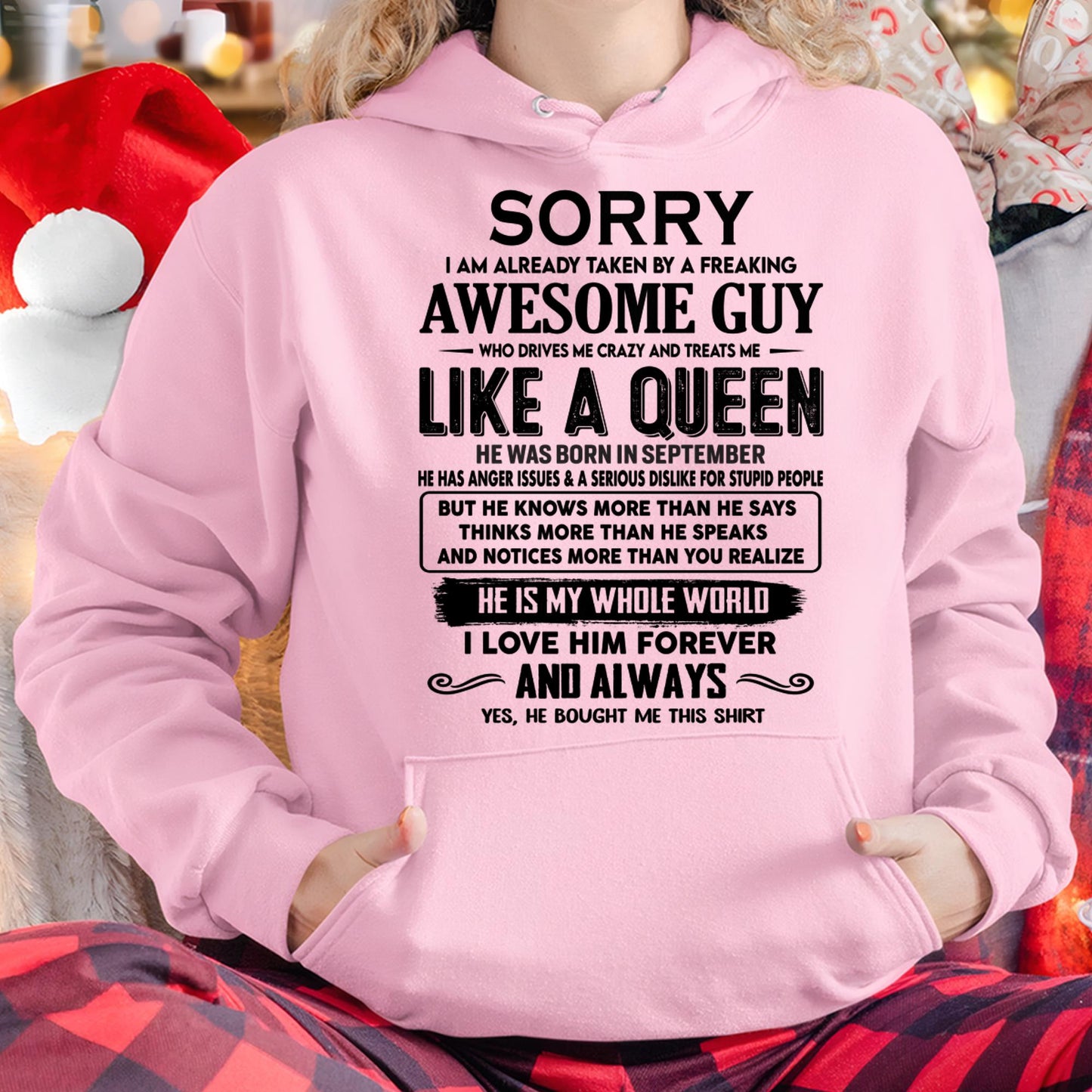 September - Sorry I am already taken by a freaking awesome guy - Gift for Wife From Husband - SNOW09 (SKU-SRG-09)