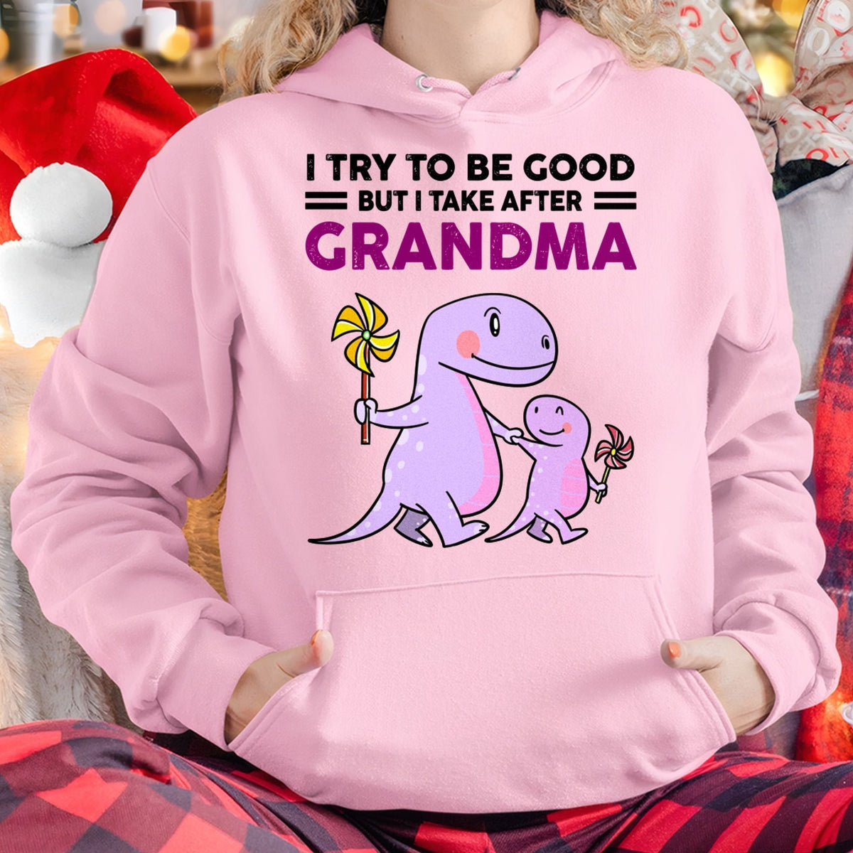 TRY TO BE GOOD BUT I TAKE AFTER GRANDMA- For granddaughter T shirt snow00 (SKU07-87)