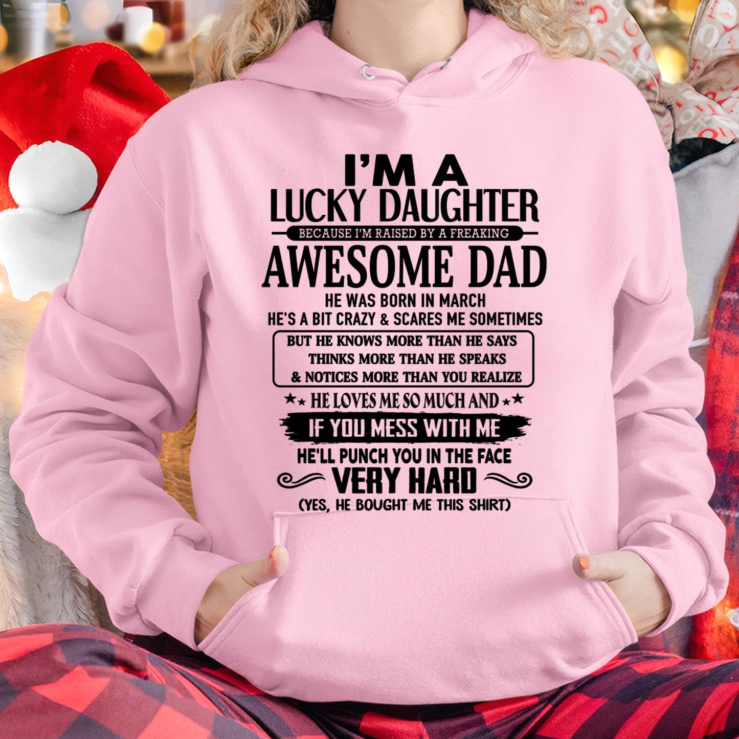 March - I'm Lucky Daughter - Gift for Daughter from Dad - SNOW03 (SKU-TLUCKYDD-03)