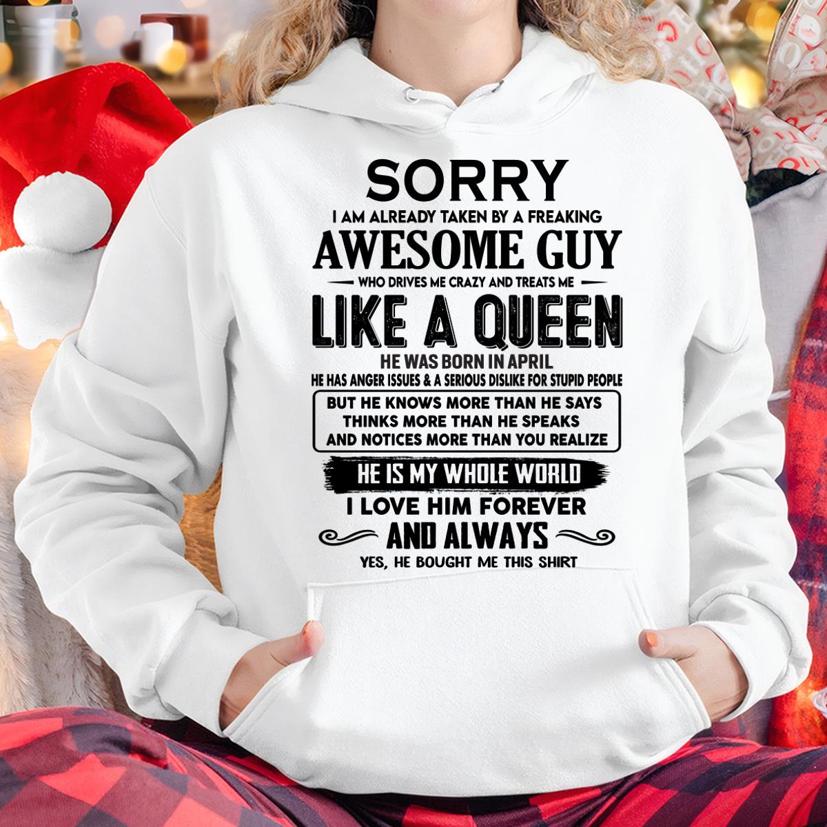 April - Sorry I am already taken by a freaking awesome guy - Gift for Wife From Husband - SNOW04 (SKU-SRG-04)