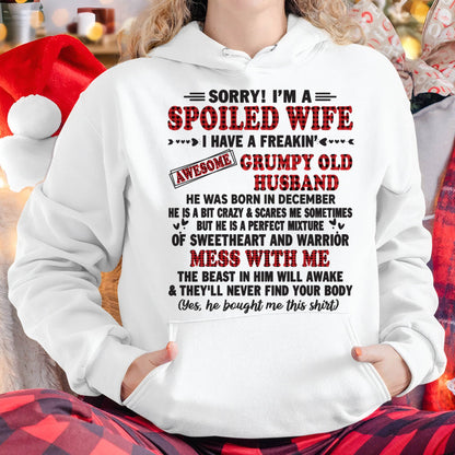 DECEMBER - SPOILED WIFE OF AWESOME GRUMPY OLD HUSBAND - PERFECT GIFT FROM HUSBAND - SNOW12 (SKU12-111-12)