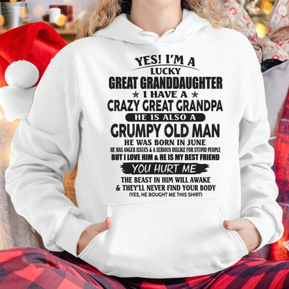 JUNE - LUCKY GREAT GRANDDAUGHTER OF CRAZY GREAT GRANDPA - PERFECT GIFT FROM GREAT GRANDPA - SNOW06 (SKU12-287-06)