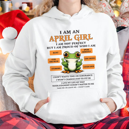 "I AM A APRIL GIRL" - Birthday Gift For April Girls - FMA SNOW04 (SKU2602-189-04)